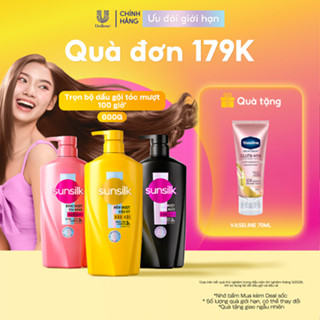Dầu gội Sunsilk cho tóc Mượt 100h (Bóng mướt-Luminous UV / Đen óng-Glossy Black / Mềm mượt-Silky Smooth) 600g