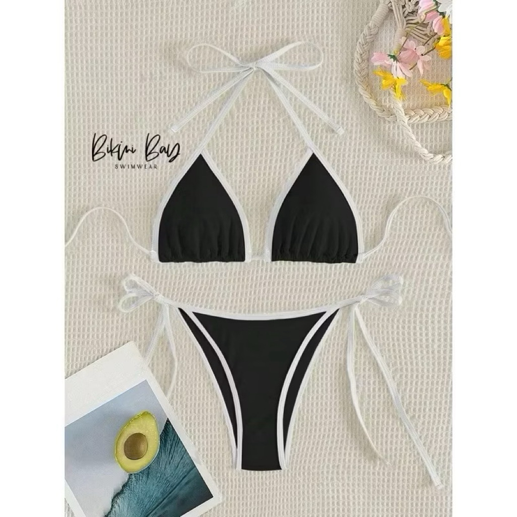 Bikini áo tắm hai mảnh bassi viền rút gom quan nho xinh cao cấp | BigBuy360 - bigbuy360.vn