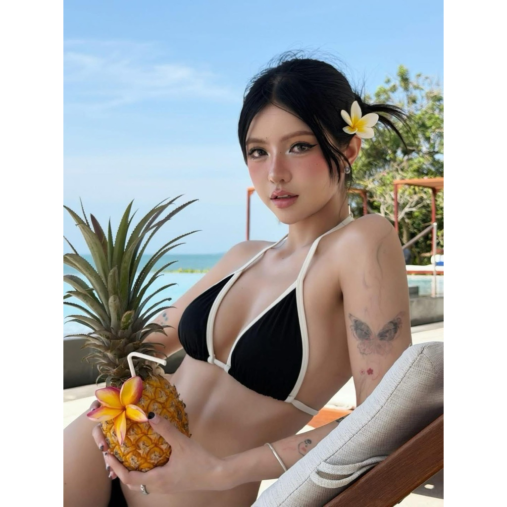 Bikini áo tắm hai mảnh bassi viền rút gom quan nho xinh cao cấp | BigBuy360 - bigbuy360.vn