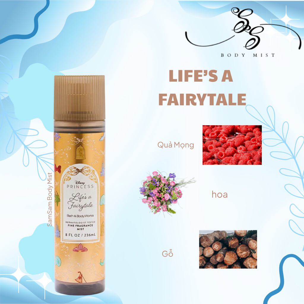 Tester Disney LIFE'S A FAIRYTALE- AURORA- MULAN- SNOW WHITE- TIANA- RAPUNZEL- BELLE