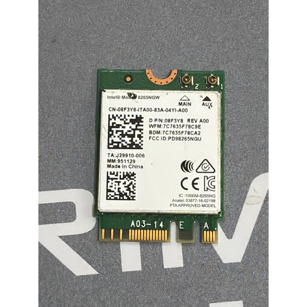 Thẻ Wifi không dây băng tần kép cho Intel 8265 AC8265 8265NGW M.2 2.4 / 5GHz