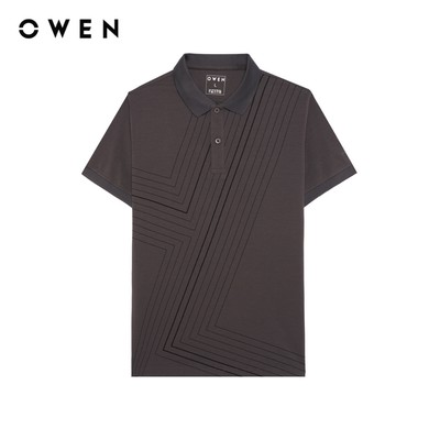 Owen - Áo polo Bodyfit APV257064 màu Xám chất liệu CVC Spandex