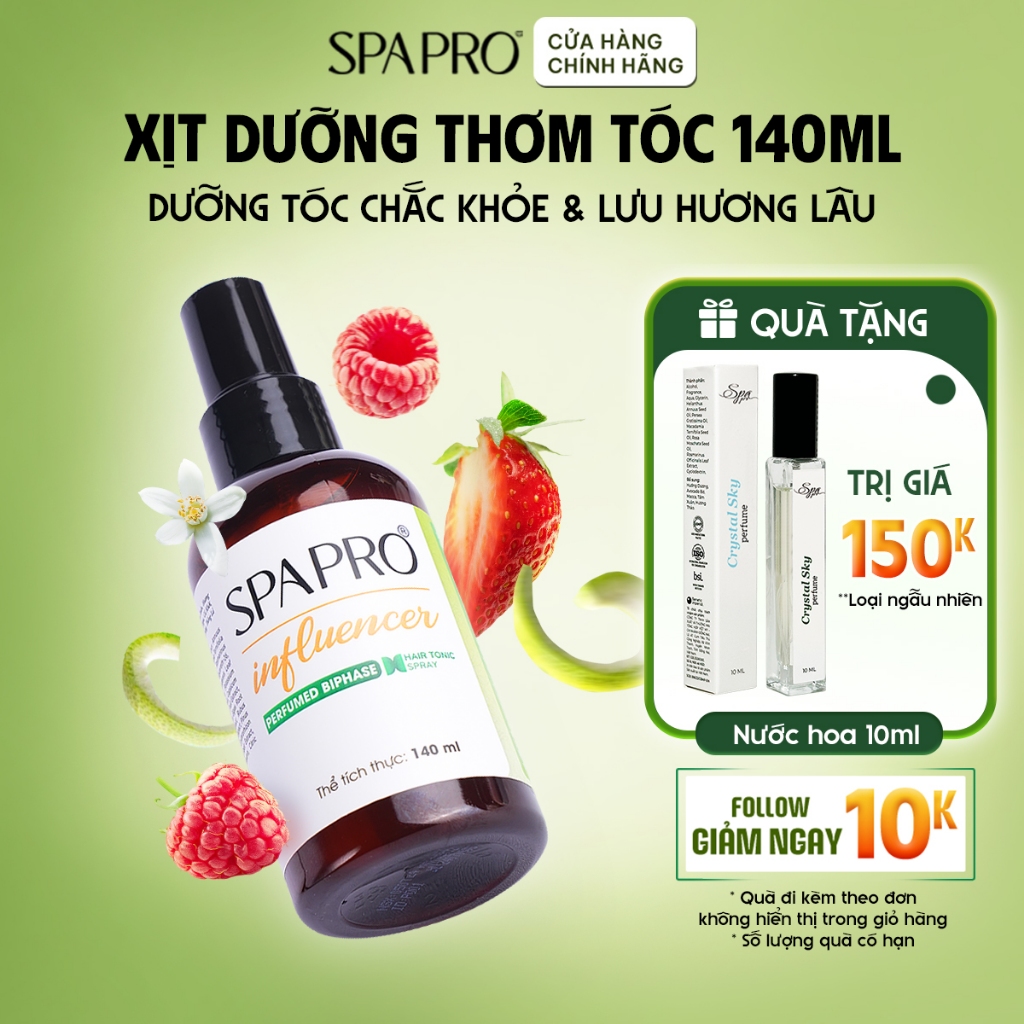 [MUA 2 GIẢM 50%] Xịt Dưỡng Tóc Mềm Mượt Siêu Thơm SPAPRO 140ML