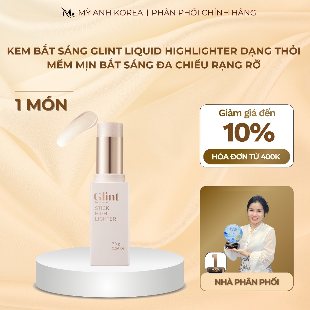 Glint Kem Bắt Sáng Glint Liquid Highlighter Dạng Thỏi Mềm Mịn 7g Hiệu Ứng Bắt Sáng Tự Nhiên