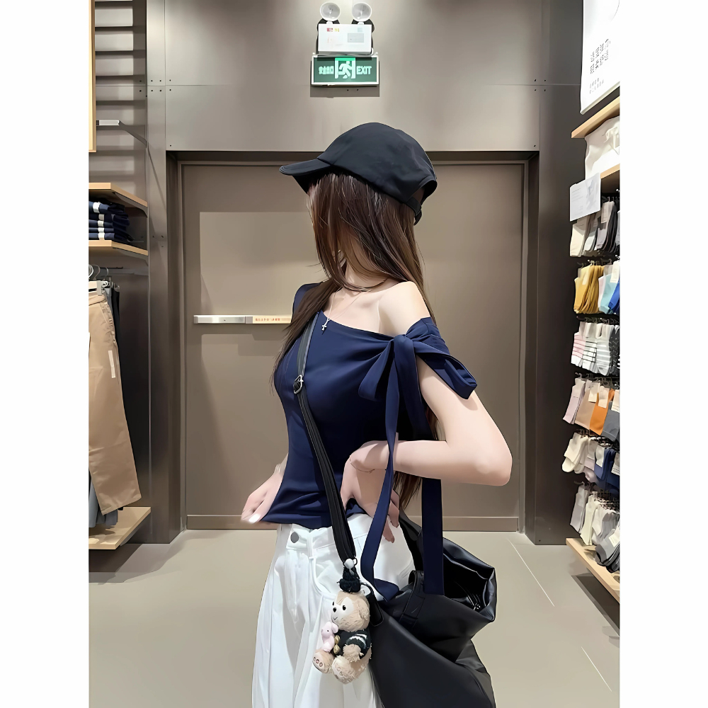 Áo Thun Nữ Trễ Vai Ôm Body Thắt Nơ Chất Cotton Mịn Co Dãn 4 Chiều BYJANE - 666 | BigBuy360 - bigbuy360.vn
