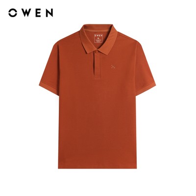 Owen - Áo polo Bodyfit APV262003 màu Cam chất liệu CVC Spandex