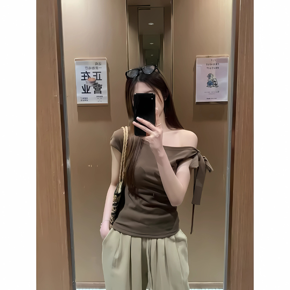 Áo Thun Nữ Trễ Vai Ôm Body Thắt Nơ Chất Cotton Mịn Co Dãn 4 Chiều BYJANE - 666 | BigBuy360 - bigbuy360.vn