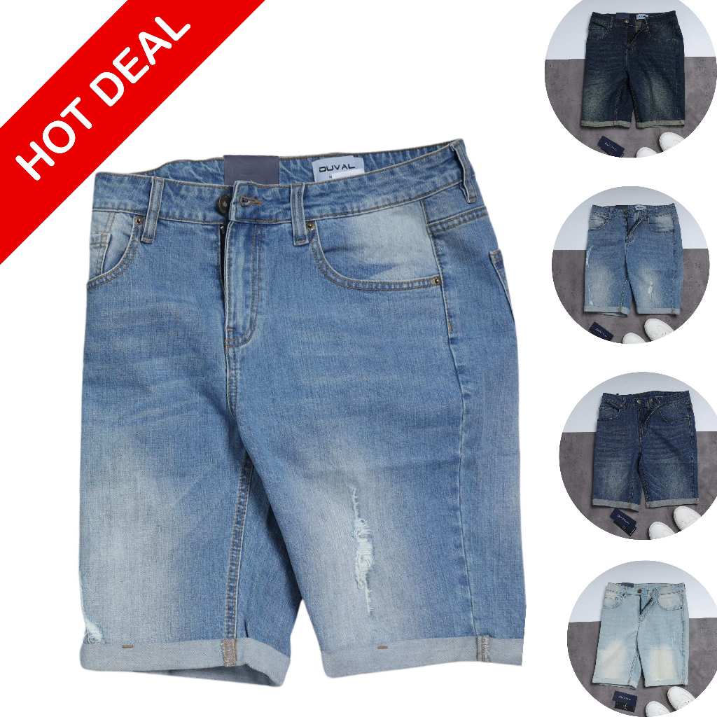 Quần short Jean nam Duvall, quần short jean cao cấp QSJDV