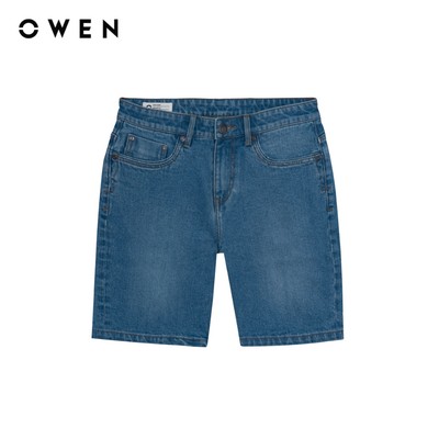 Owen - Quần short Straight Fit SJ258023 màu Xanh chất liệu Cotton Spandex