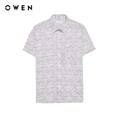 Owen - Áo sơ mi ngắn tay Body Fit AB255084NT màu Xám chất liệu Bamboo spandex
