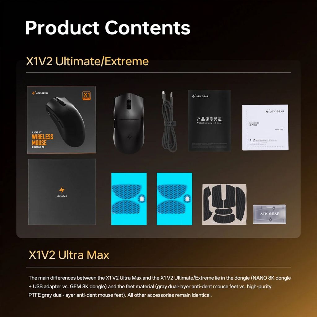 Chuột Gaming Không Dây ATK Blazing Sky X1 V2 Extreme | Ultimate | UltraMax 2.0 | X1S | X1SE | BigBuy360 - bigbuy360.vn