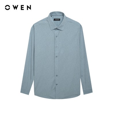 Owen - Áo sơ mi dài tay Slim Fit AS255075D màu Xám chất liệu Bamboo poly
