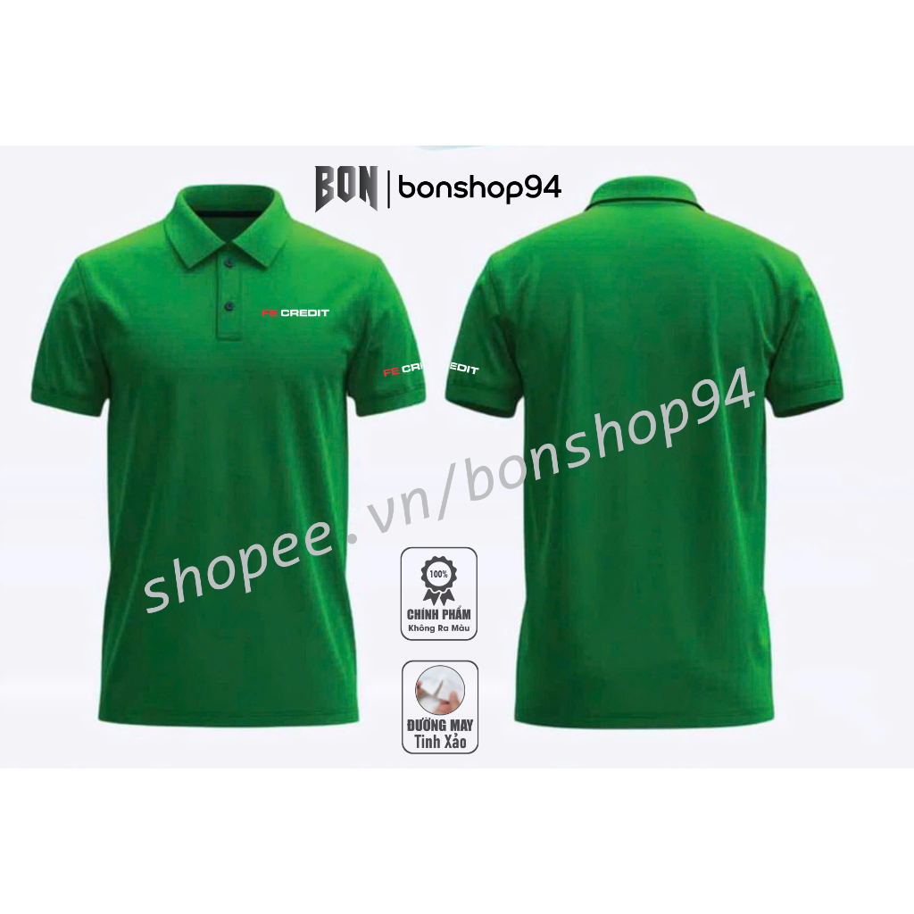 Aó thun Polo ĐP FECREDIT màu Xanh Két Trơn đủ size.Vải mềm, không xù lông - BONSHOP94