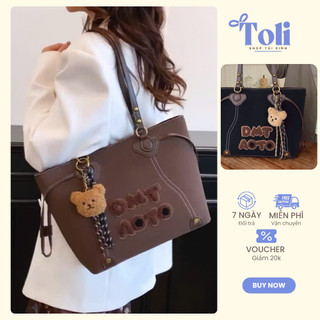 Túi đeo vai tote dung tích lớn đựng vừa laptop đi học đi làm đi chơi tiện lợi - Toli shop túi xinh