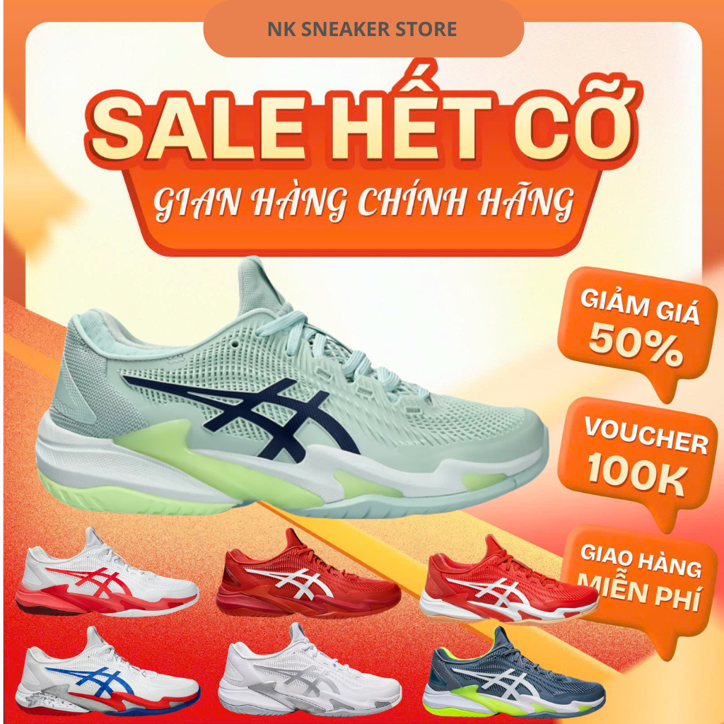 [HÀNG CHÍNH HÃNG] Giày Thể Thao Pickleball Chạy Bộ Bóng Chuyển Tennis Asics Court FF 3 Novak