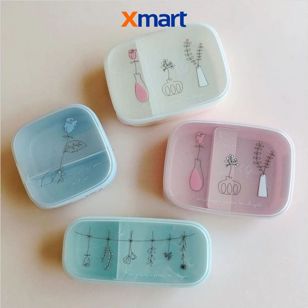 Hộp Đựng Thực Phẩm 2 Lớp Nakaya 650ml LocknLock - Hộp Cơm 2 Ngăn Tiện Lợ