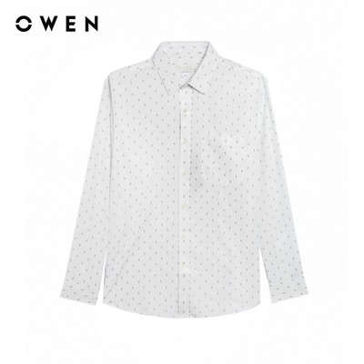 Owen - Áo sơ mi dài tay Regular Fit AR255086DT màu Trắng chất liệu Bamboo spandex