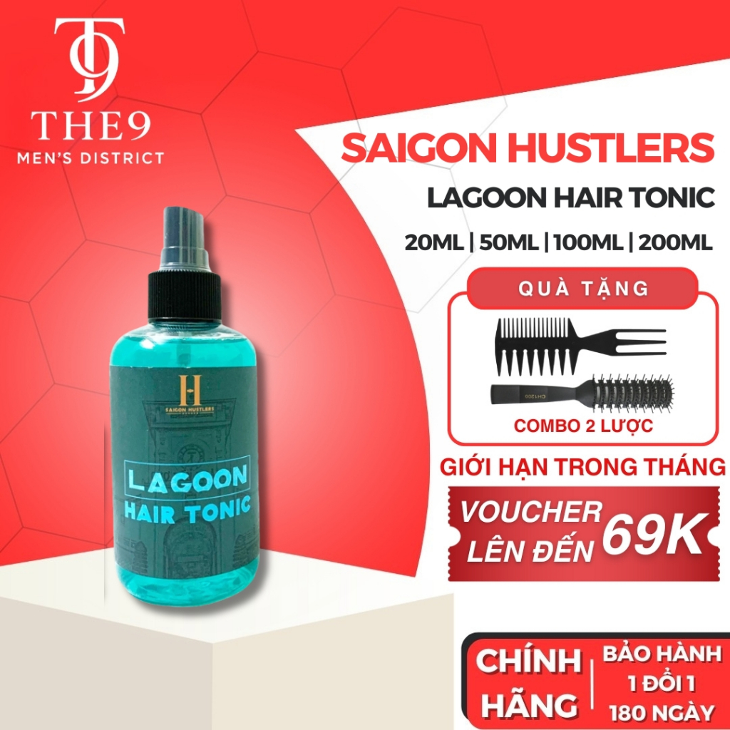 Xịt tạo phồng tóc nam Lagoon Hair Tonic - Saigon Hustlers 200ml hỗ trợ tạo kiểu, giữ nếp dưỡng tóc