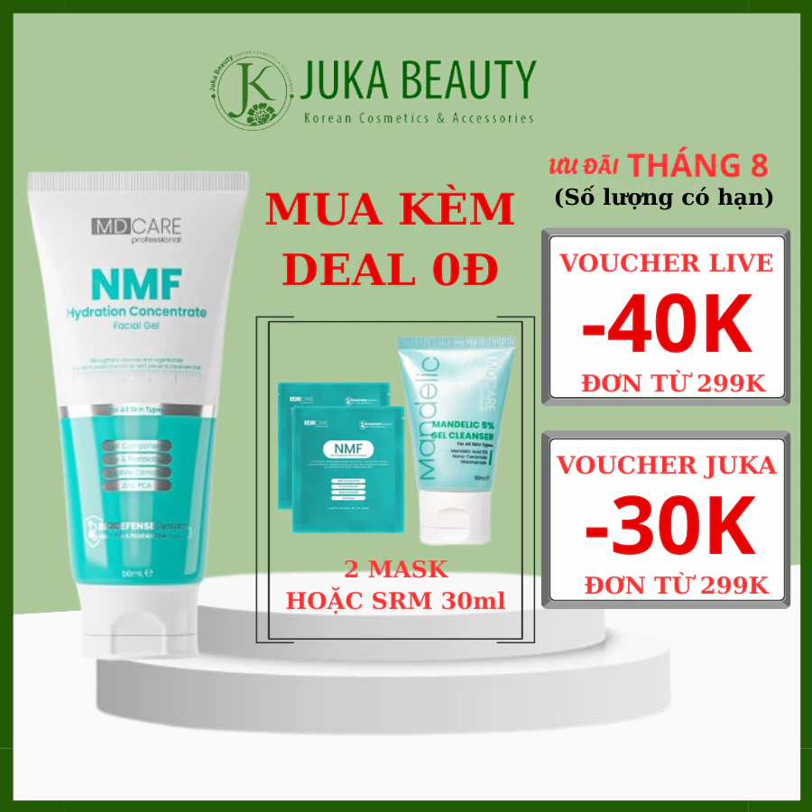 Gel kiểm soát dầu, tái tạo da MD CARE NMF Hydration Concentrate Facial Gel 50ml