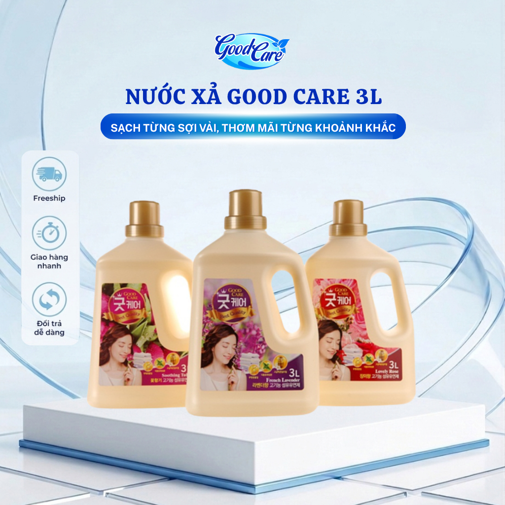 Nước xả vải Good Care 3L (Hương hoa hồng, Lavender, Ngàn hoa)