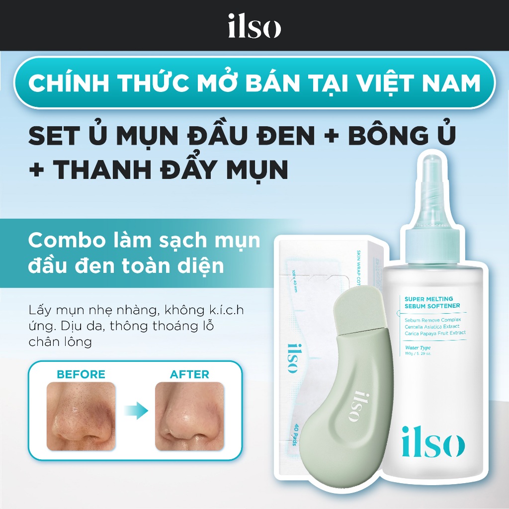 [ILSO Store VN] Tinh Chất Ủ ILSO Super Melting Sebum Softener 150ml Làm Mềm Sợi Bã Nhờn, Hỗ Trợ Làm Sạch Mụn Đầu Đen