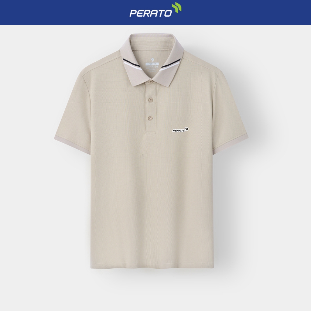 Áo Polo Nam PERATO Phong Cách Training Dệt Hiệu Ứng TBPLS5M002