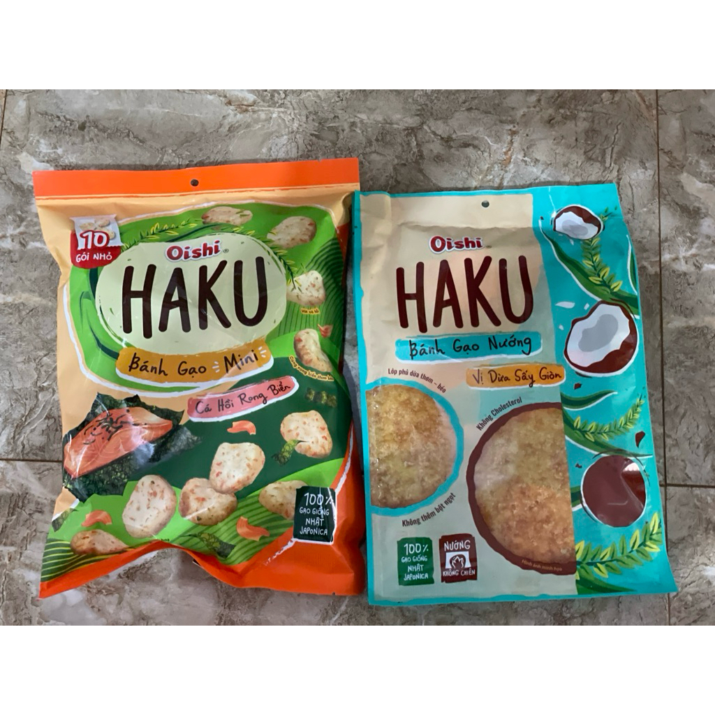 [Bán chạy] Combo 5 túi Bánh gạo Mini Haku (Oishi)