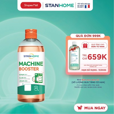 Dung dịch vệ sinh, khử mùi máy giặt, máy rửa bát và gioăng cao su Stanhome Machine Booster 500ml