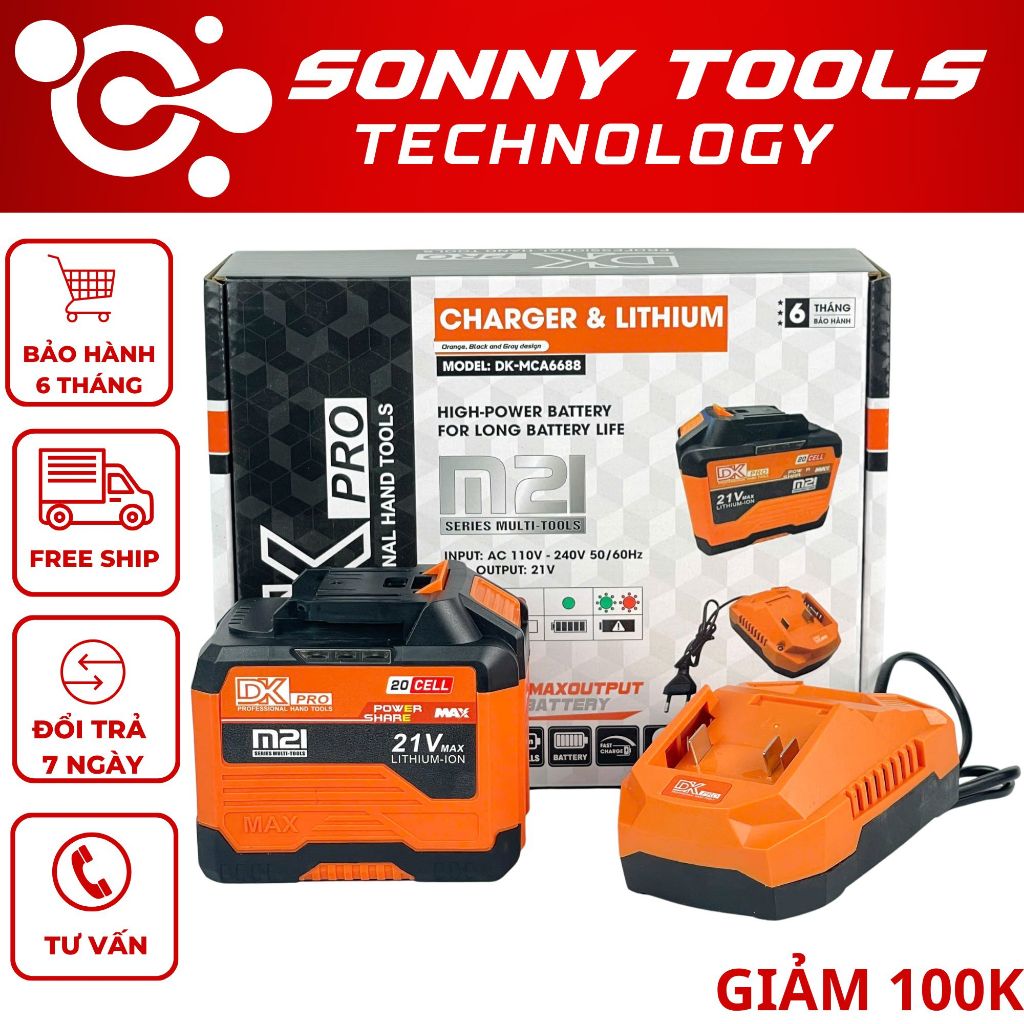 Pin 20 Cell DKPRO - DKMCA6688 Mạch 4 Mosfet Có Cổng Cắm USB - Chân Pin Phổ Thông, Có Đèn Led Báo Pin