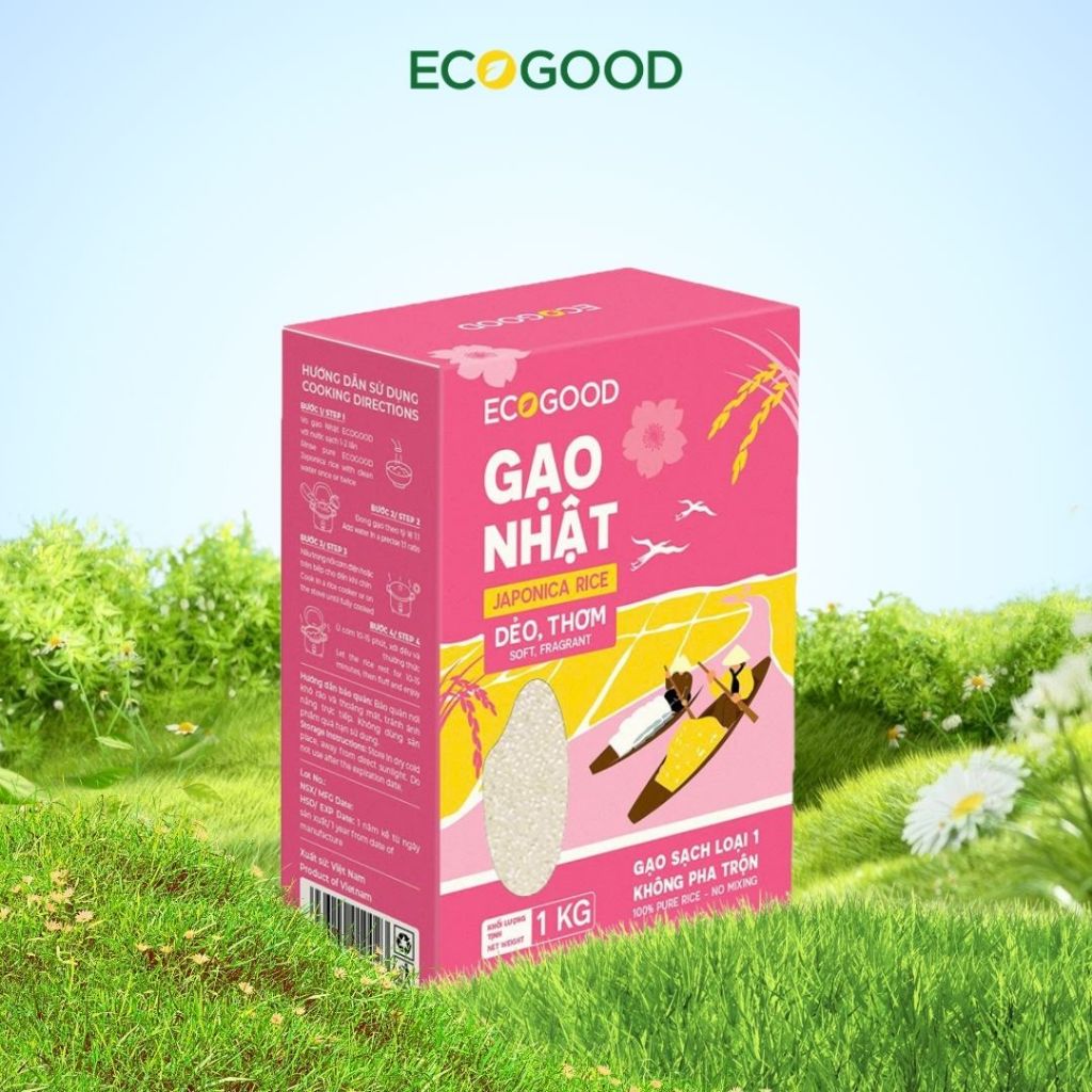 Gạo Nhật EcoGood hộp 1kg dẻo thơm
