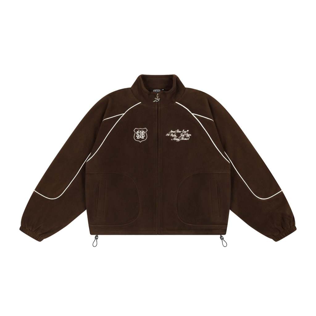 ÁO  S.W.E TRACK FLEECE JACKET - BROWN