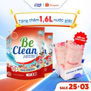 Nước Giặt Be Clean Túi/Can 3600ML - Hương Phấn Hồng, Hương Phương Đông, Hương Cỏ Xanh Mềm Mại Cho Da