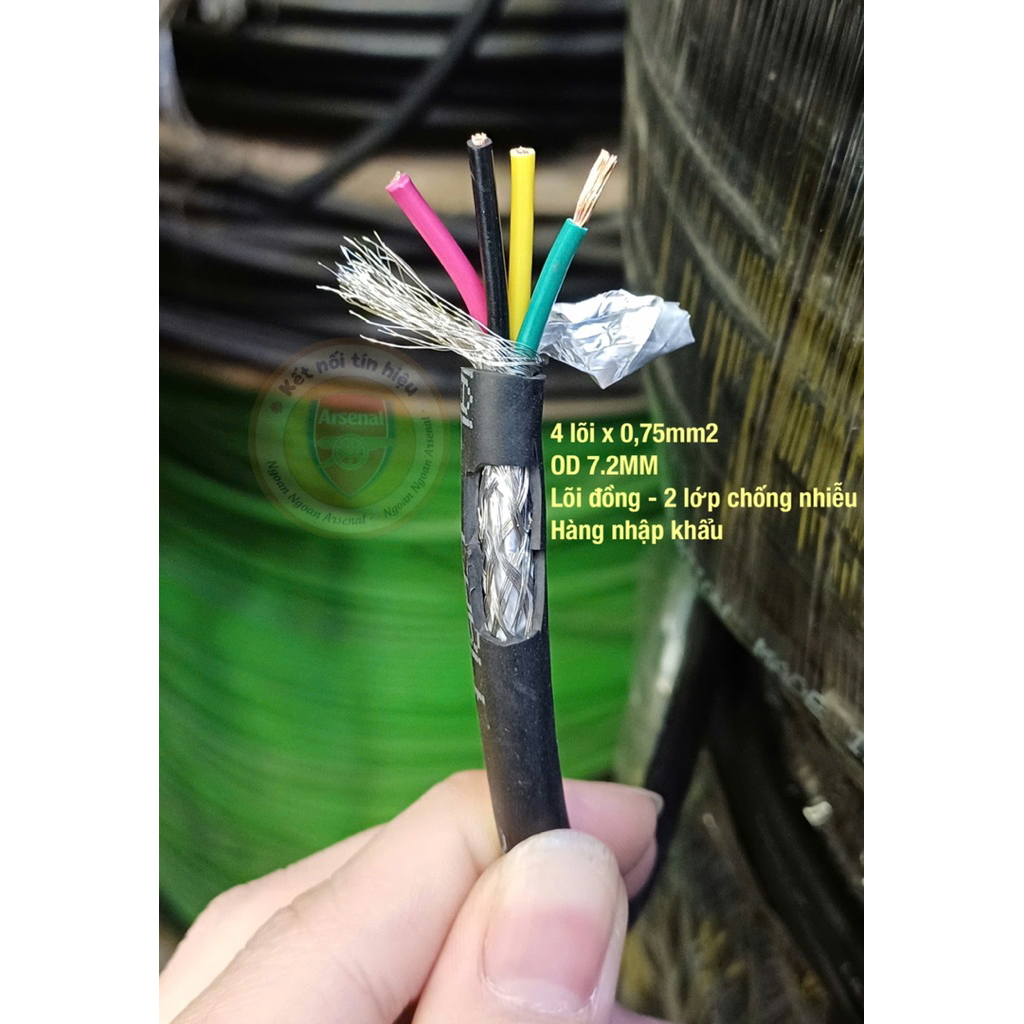 Dây tín hiệu điều khiển 2 lõi, 3 lõi, 4 lõi, 6 lõi, 8 lõi loại lõi to hàng nhập khẩu