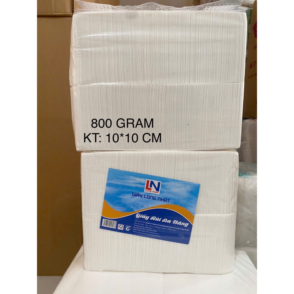 COMBO 5 BỊCH GIẤY RÚT ĐA NĂNG LONG NHẬT 800 GRAM KHỔ 10*10 CM - GIẤY TRẮNG DAI KHÔNG BỤI