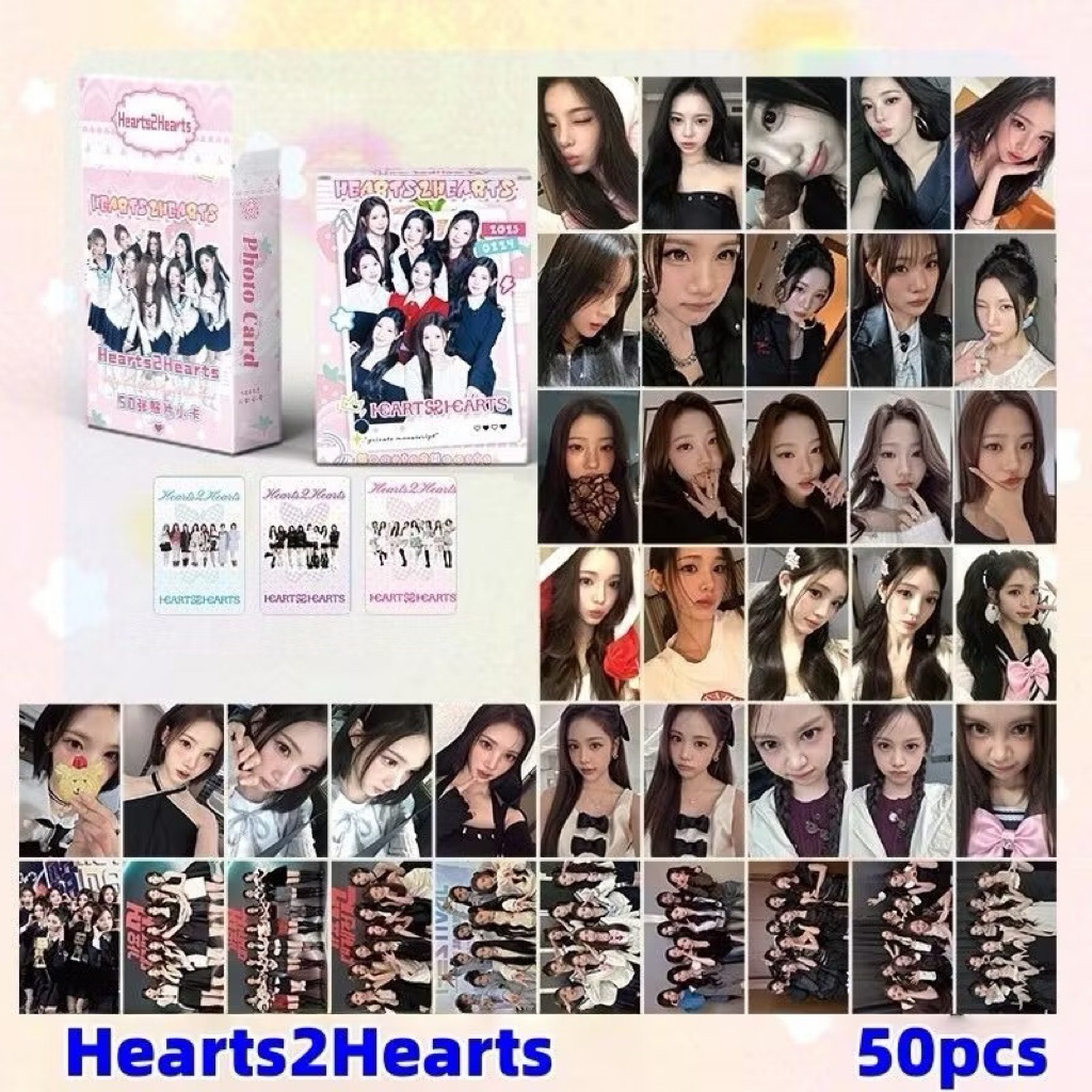 Set 50 photo card unoff Hologram Hearts2Hearts dễ thương 2026
