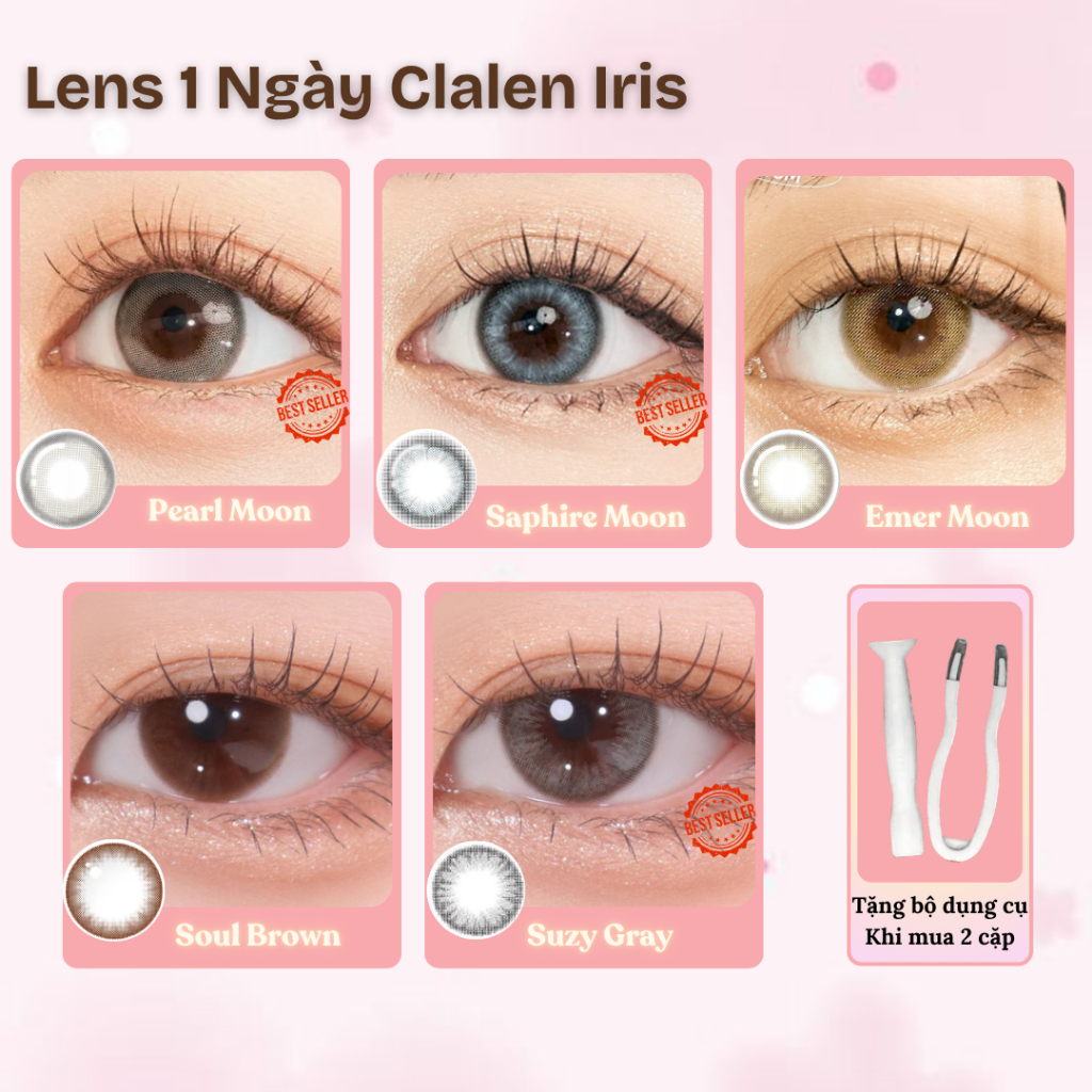 Lens 1 Ngày Hàn Quốc Clalen Iris Kính Áp Tròng Có Màu Đủ Độ Cận [1 CHIẾC] - Mimi.lens