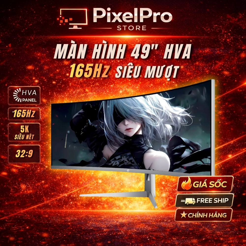 Màn Hình 49inch 5K HVA 165Hz – 5120×1440, 1ms, HDR, Freesync, Màn Hình Gaming & Đa Nhiệm Cao Cấp