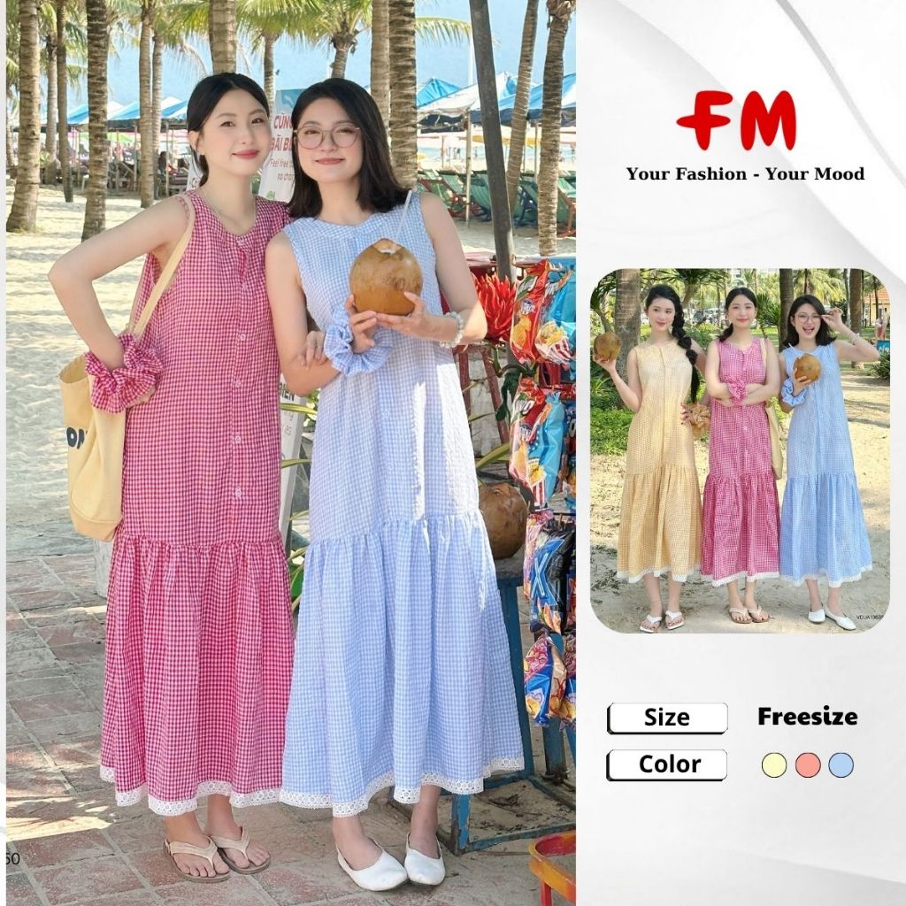 Váy Xuông Freesize Nữ FMSTYLE Form Chữ A  Xòe Caro Dáng Dài, Tôn Dáng- Thời Trang Nhẹ Nhàng 26030224