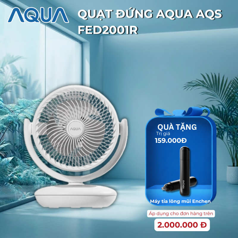 Quạt đứng lưu thông không khí Aqua AQS-FED2001R(W) - VN  - Bảo hành AQUA chính hãng