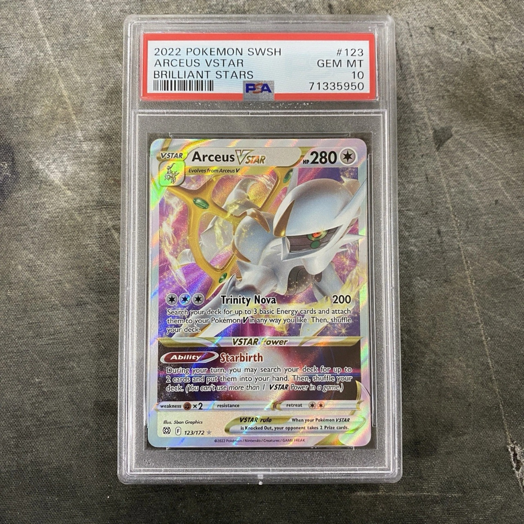Thẻ PSA 10 English Arceus VSTAR 123 172 Pokemon SWSH Brilliant Stars Holo Full Art D40 32b
