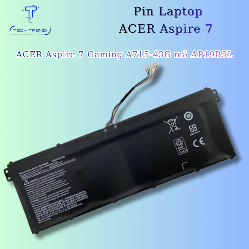 Pin laptop ACER Aspire 7 Gaming A715-43G mã AP19B5L - new
