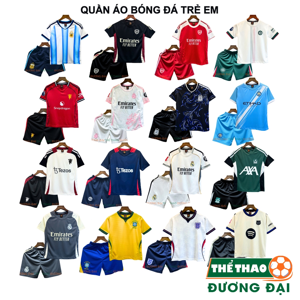 Quần Áo Bóng Đá Trẻ Em Siêu Dễ Thương Thun Mè Cao Cấp Đồ Đá Banh Cho Bé Thể Thao Đương Đại