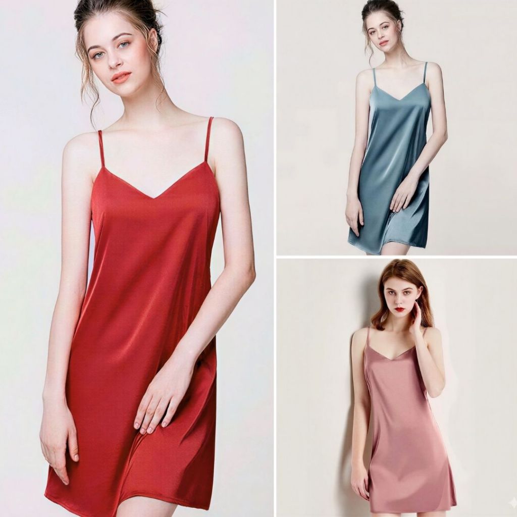 Đầm Ngủ Lụa Satin Cao Cấp Thương Hiệu XAVIA V15