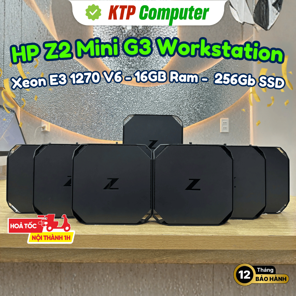 Máy trạm HP Z2 Mini G3 Workstation – Xeon E3 1270 V6 / 16GB RAM / SSD 512GB VGA M620 2GB WIFI