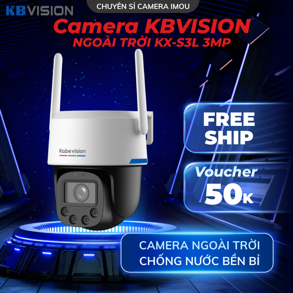 Camera WiFi KBVISION S3L/S5L 3MP/5MP, Ngoài trời sắc nét, đầy đủ tính năng, bảo hành 2 năm
