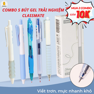 [Mua 2 Giảm 10K] Combo 5 Bút Gel Bấm CLASSMATE Ngòi 0.5mm, Có Ruột Thay Thế Mực Nhanh Khô Đệm Tay Êm Viết Trơn
