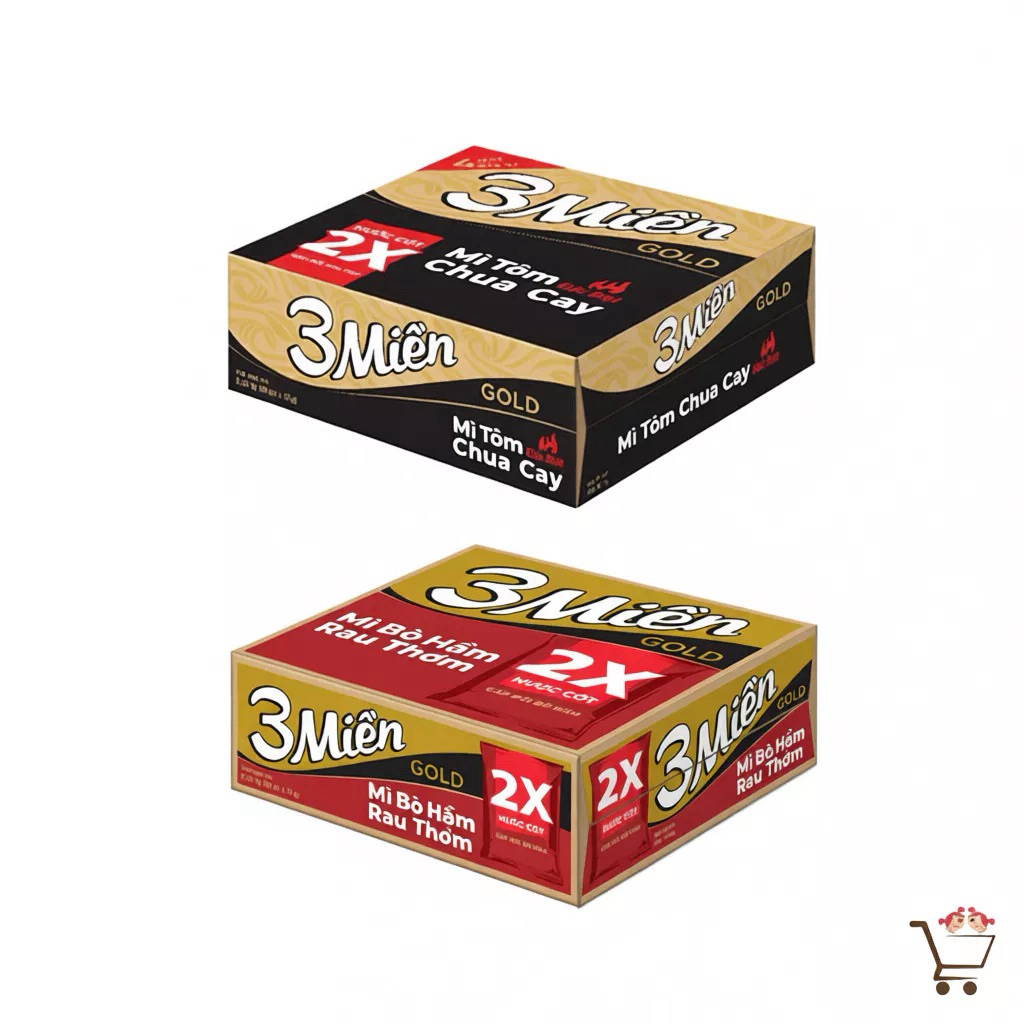 Thùng Mì Ba Miền Gold thùng 30 gói 75g