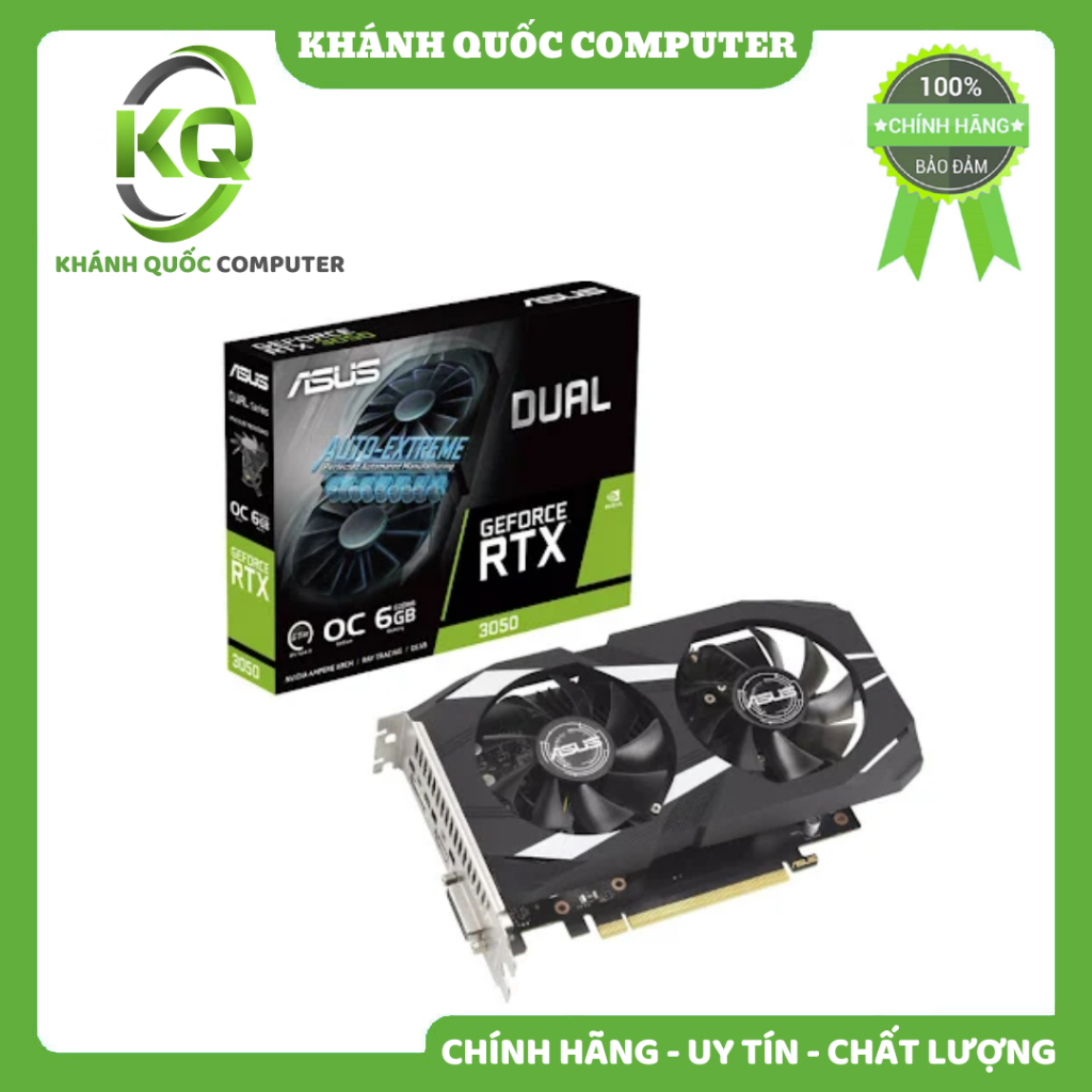 Card VGA Asus DUAL RTX 3050 OC 6GB (DUAL-RTX3050-O6G) - Chính hãng phân phối