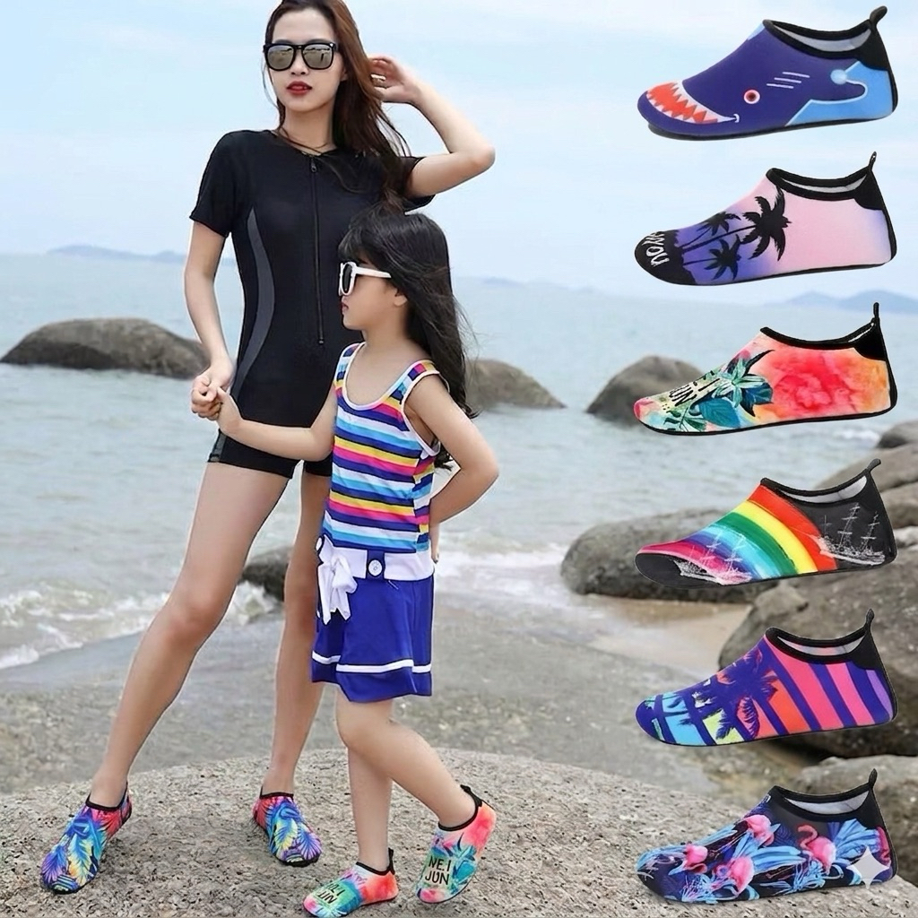 [SIZE NGƯỜI LỚN] GIÀY ĐI BIỂN/ ĐI BƠI/ ĐI TRÊN CÁT/ LỘI NƯỚC ĐẾ CAO SU THOÁNG KHÍ CHỐNG VỎ SÒ DÀNH CHO NAM NỮ TRẺ EM