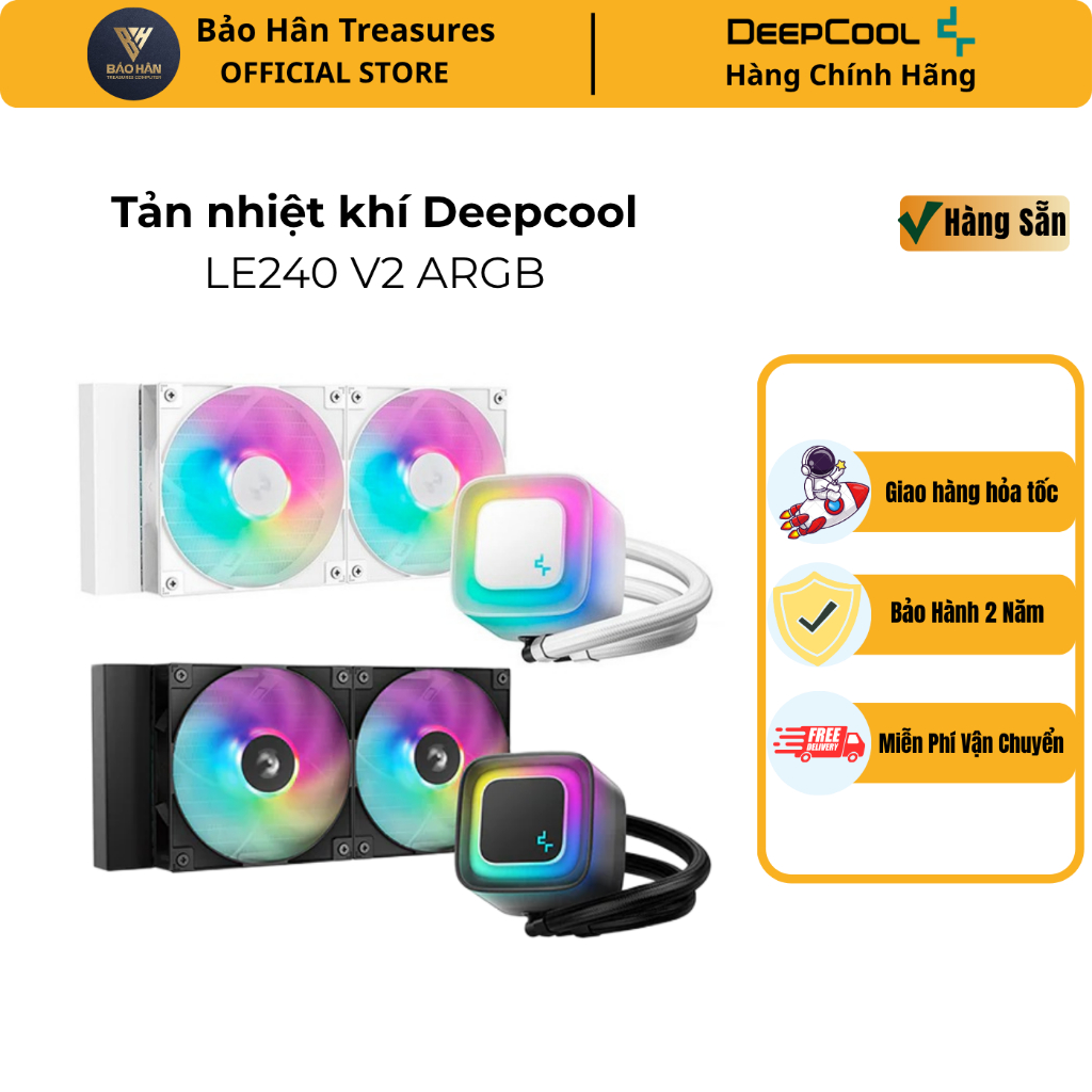Tản nhiệt nước AIO Deepcool LE240 WH V2 A-RGB ( Black / White ) - Hàng Chính Hãng